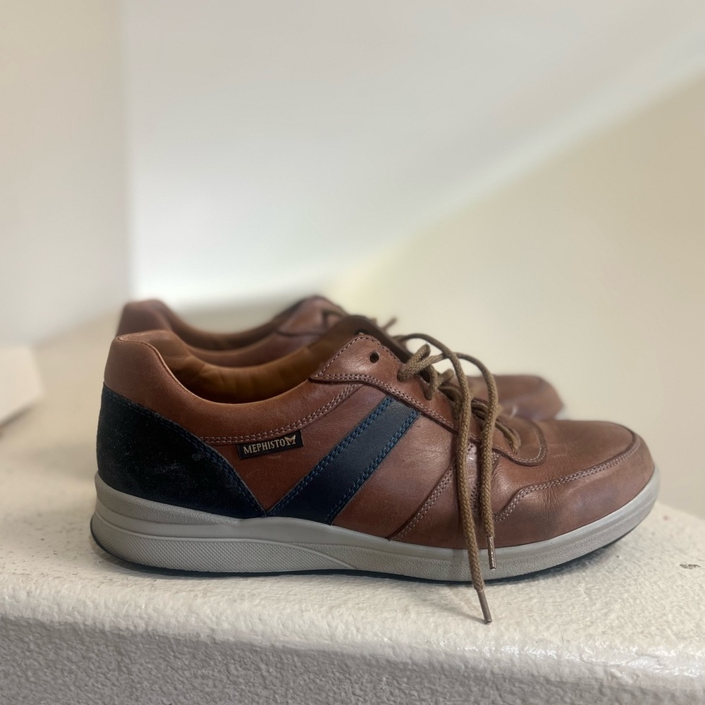 Mephisto‎ Runoff Laced Up Sneakers Mens Size 10 Vito Blue Brown Shoes Driving